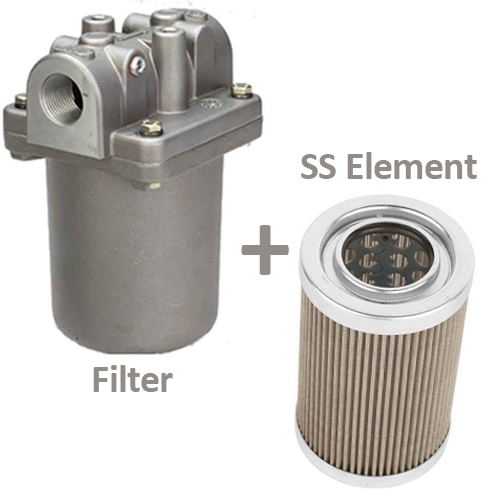 Diesel Fuel Re-Usable Filter for Dispenser with SS Element 1" Inlet Outlet