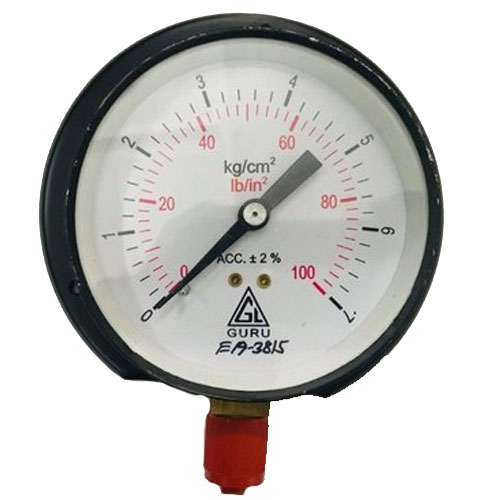 H.GURU Bourdon Commercial Pressure Gauge Bottom Mount 