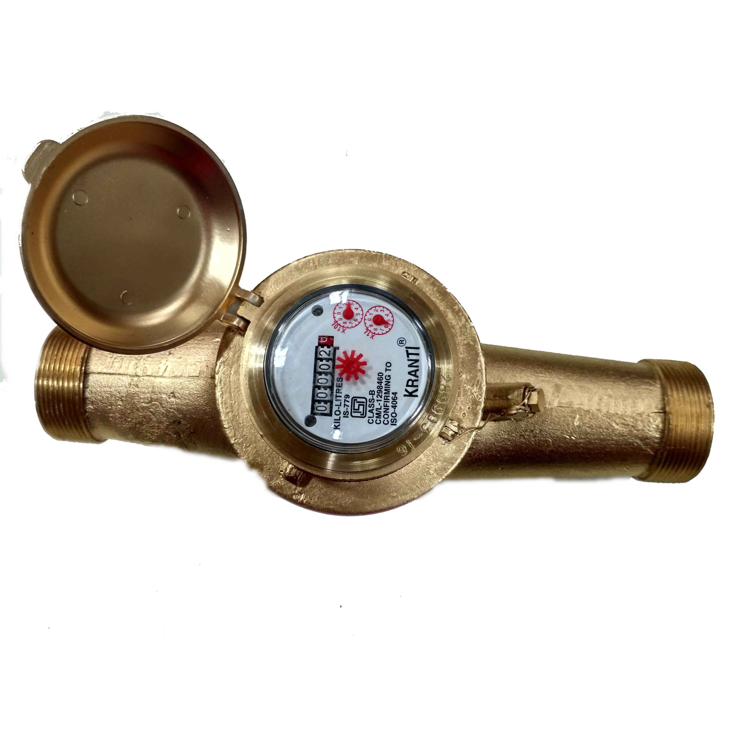 Kranti KBM-G Cold Water Flow Meter Multi Jet Screwed End Class B Brass Body