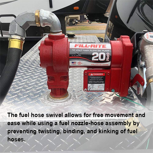 3/4" Fuel Transfer Hose Swivel Adapter Prevents Twisting and Kinking Binding 